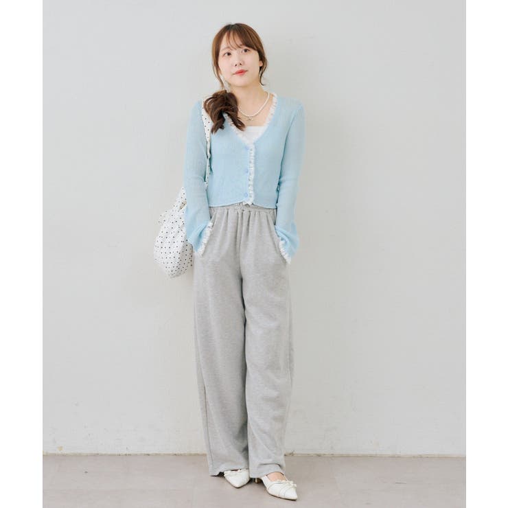 シアーリブレース付Vカーディガン | NICE CLAUP / OLIVE des OLIVE　OUTLET | 詳細画像12 