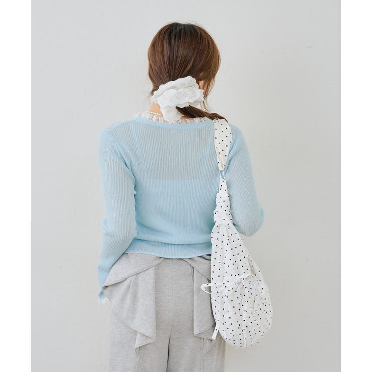 シアーリブレース付Vカーディガン | NICE CLAUP / OLIVE des OLIVE　OUTLET | 詳細画像15 