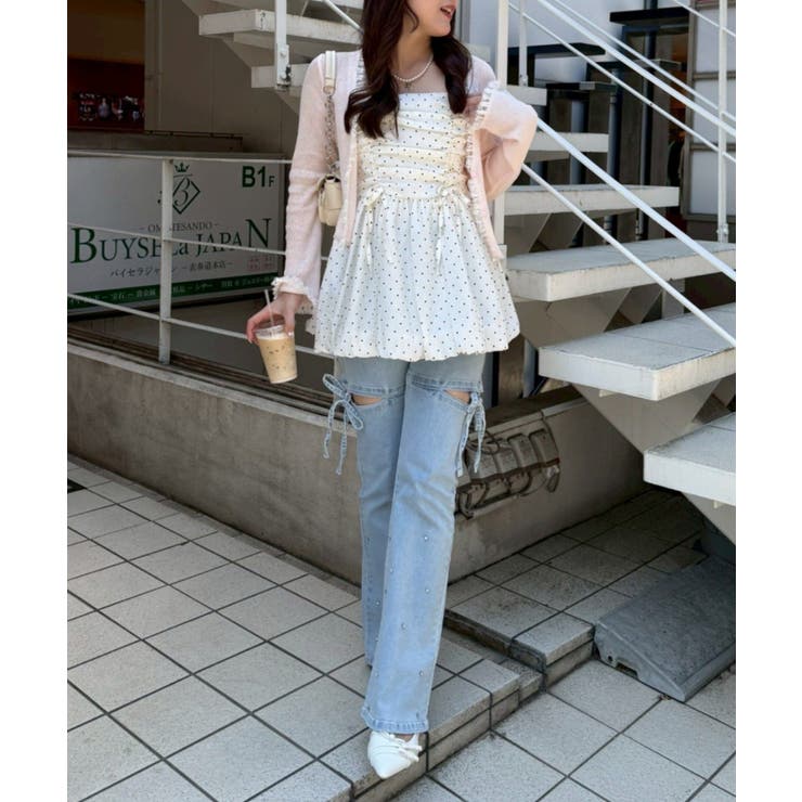 シアーリブレース付Vカーディガン | NICE CLAUP / OLIVE des OLIVE　OUTLET | 詳細画像19 