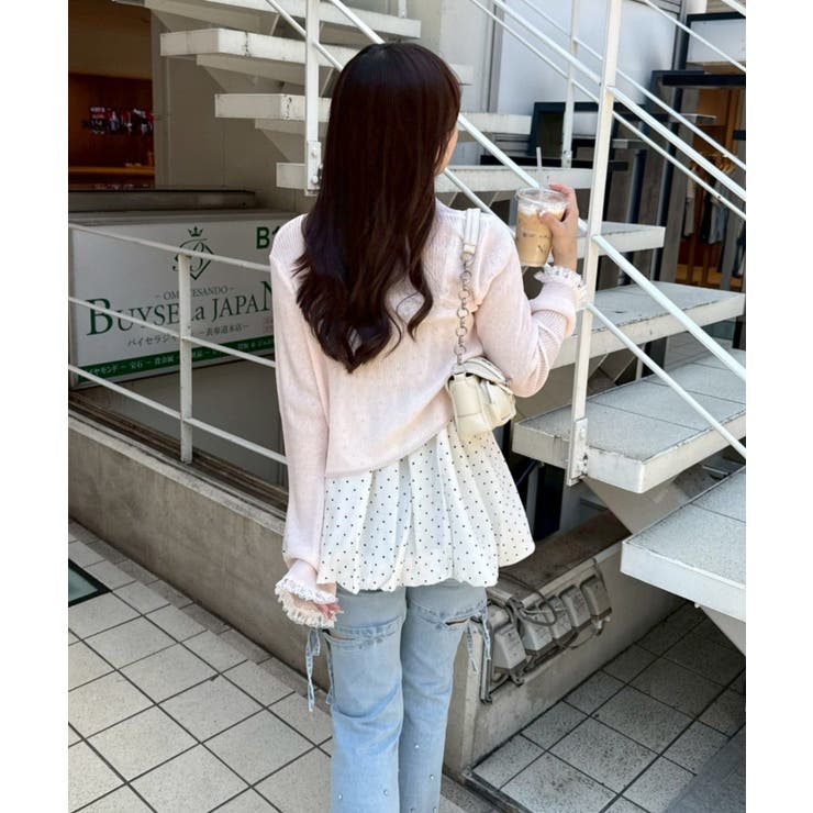 シアーリブレース付Vカーディガン | NICE CLAUP / OLIVE des OLIVE　OUTLET | 詳細画像20 