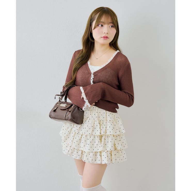 シアーリブレース付Vカーディガン | NICE CLAUP / OLIVE des OLIVE　OUTLET | 詳細画像21 
