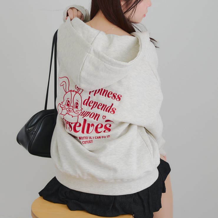 うさぎジップアップパーカー | RMAF　NICE CLAUP / OLIVE des OLIVE | 詳細画像10 