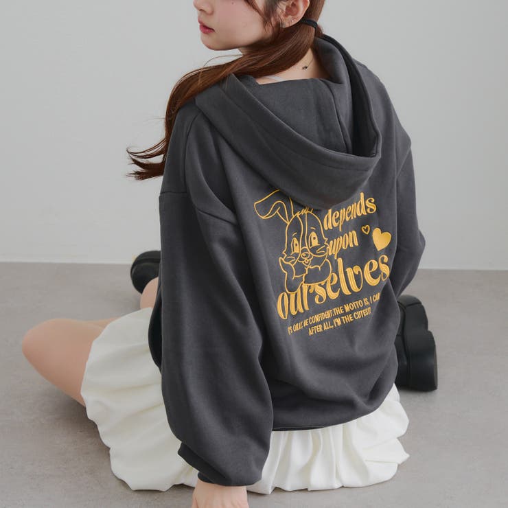 うさぎジップアップパーカー | RMAF　NICE CLAUP / OLIVE des OLIVE | 詳細画像1 