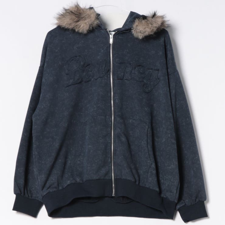 ネイビー | フードファー取外しジップパーカー | RMAF　NICE CLAUP / OLIVE des OLIVE