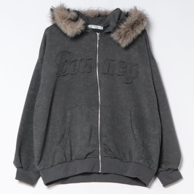 チャコール | フードファー取外しジップパーカー | RMAF　NICE CLAUP / OLIVE des OLIVE