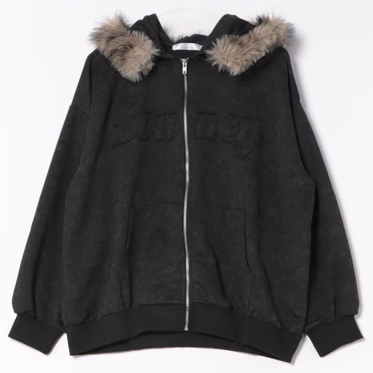 ブラック | フードファー取外しジップパーカー | RMAF　NICE CLAUP / OLIVE des OLIVE