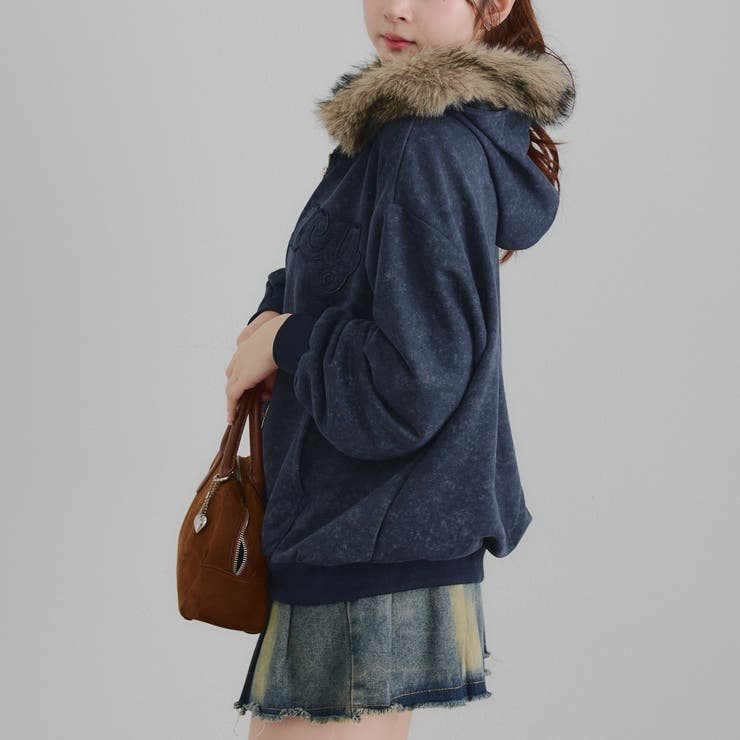 フードファー取外しジップパーカー | RMAF　NICE CLAUP / OLIVE des OLIVE | 詳細画像13 