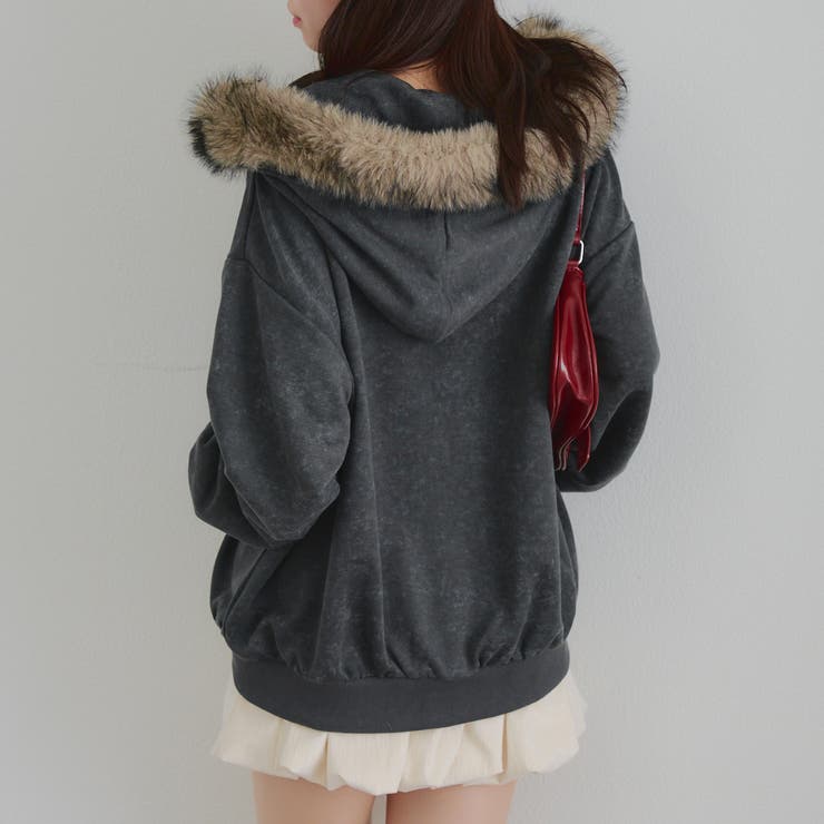 フードファー取外しジップパーカー | RMAF　NICE CLAUP / OLIVE des OLIVE | 詳細画像5 