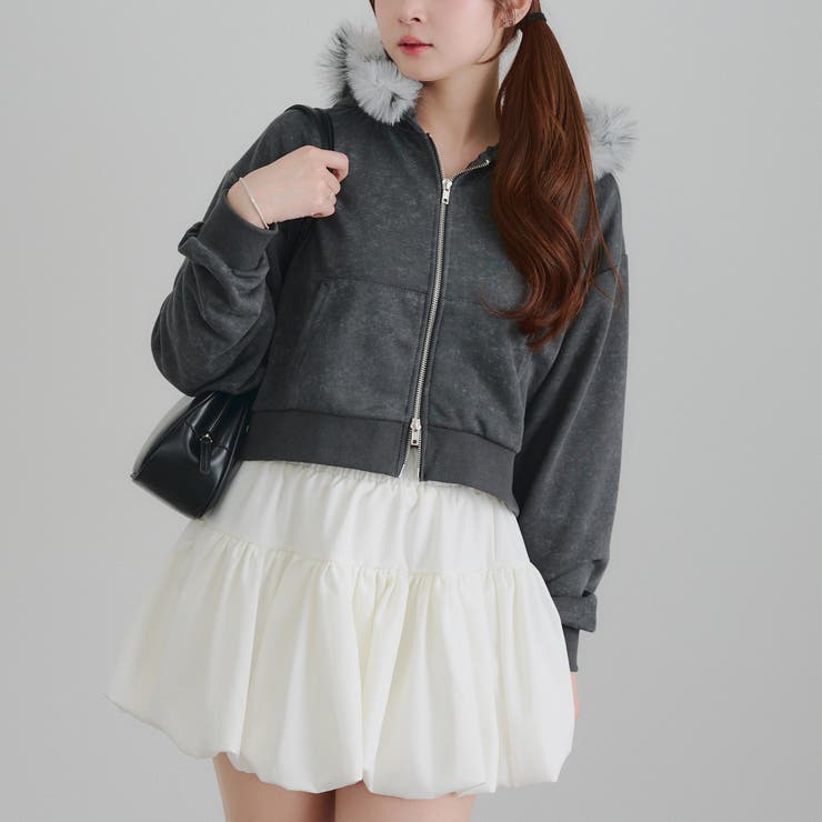 【セットアップ対応】ラインストーンロゴファー取外しパーカー | RMAF　NICE CLAUP / OLIVE des OLIVE | 詳細画像1 