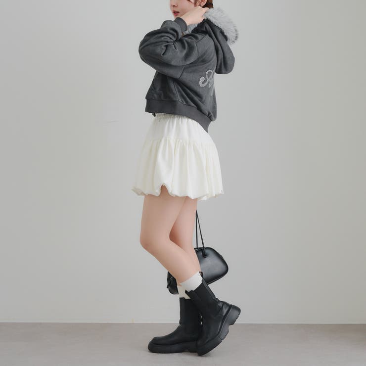 【セットアップ対応】ラインストーンロゴファー取外しパーカー | RMAF　NICE CLAUP / OLIVE des OLIVE | 詳細画像7 