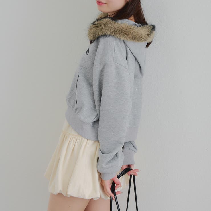 【セットアップ対応】ラインストーンロゴファー取外しパーカー | RMAF　NICE CLAUP / OLIVE des OLIVE | 詳細画像11 