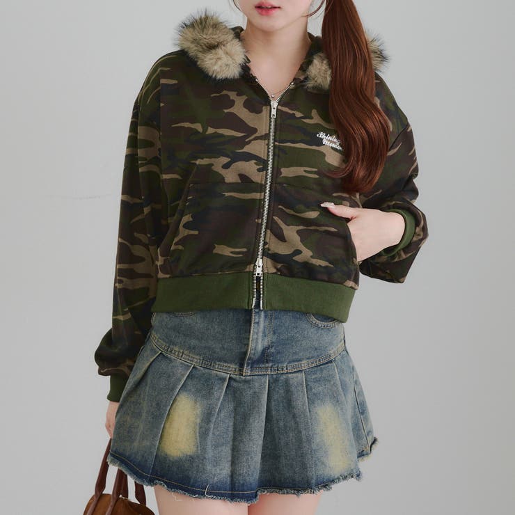 【セットアップ対応】ラインストーンロゴファー取外しパーカー | RMAF　NICE CLAUP / OLIVE des OLIVE | 詳細画像27 