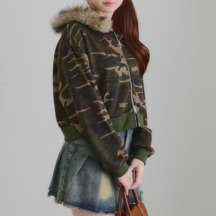 【セットアップ対応】ラインストーンロゴファー取外しパーカー | RMAF　NICE CLAUP / OLIVE des OLIVE | 詳細画像30 