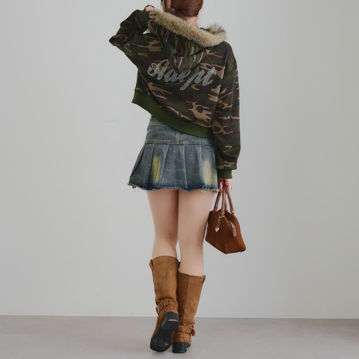 【セットアップ対応】ラインストーンロゴファー取外しパーカー | RMAF　NICE CLAUP / OLIVE des OLIVE | 詳細画像34 