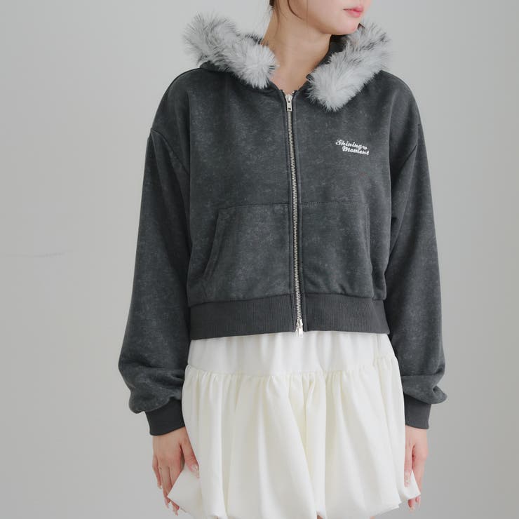 【セットアップ対応】ラインストーンロゴファー取外しパーカー | RMAF　NICE CLAUP / OLIVE des OLIVE | 詳細画像35 