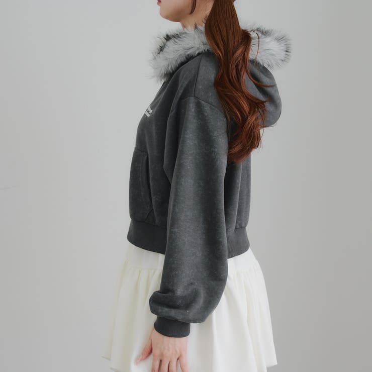 【セットアップ対応】ラインストーンロゴファー取外しパーカー | RMAF　NICE CLAUP / OLIVE des OLIVE | 詳細画像36 