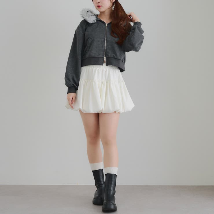 【セットアップ対応】ラインストーンロゴファー取外しパーカー | RMAF　NICE CLAUP / OLIVE des OLIVE | 詳細画像6 