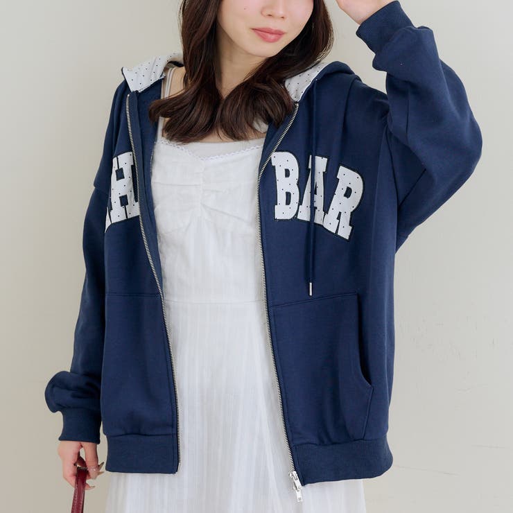 ネイビー | ビッグロゴジップパーカー | RMAF　NICE CLAUP / OLIVE des OLIVE