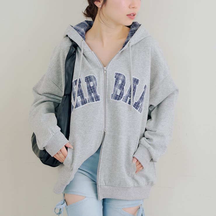 トップグレー | ビッグロゴジップパーカー | RMAF　NICE CLAUP / OLIVE des OLIVE