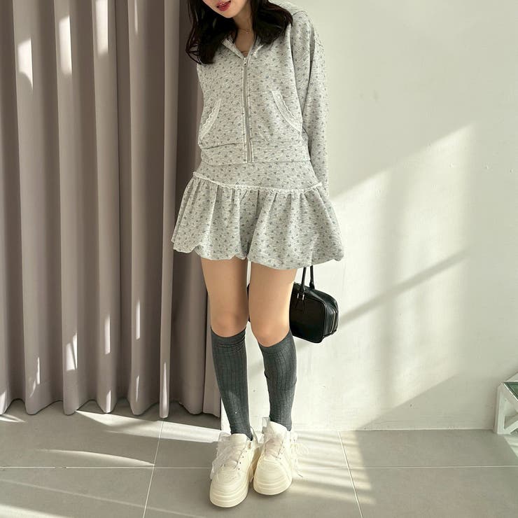 【セットアップ対応】丈の長さを選べる、レース使いジップアップパーカー | RMAF　NICE CLAUP / OLIVE des OLIVE | 詳細画像14 