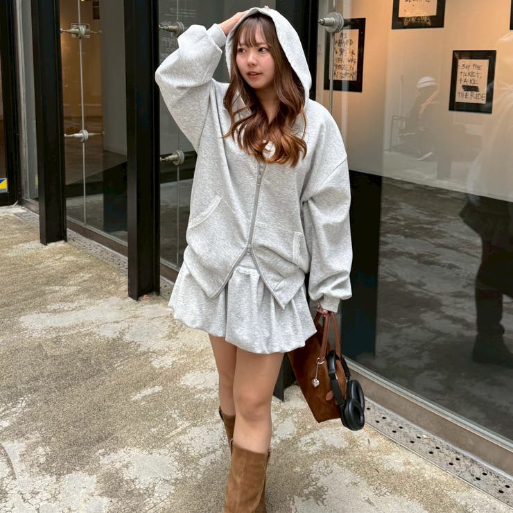 【セットアップ対応】丈の長さを選べる、レース使いジップアップパーカー | RMAF　NICE CLAUP / OLIVE des OLIVE | 詳細画像20 