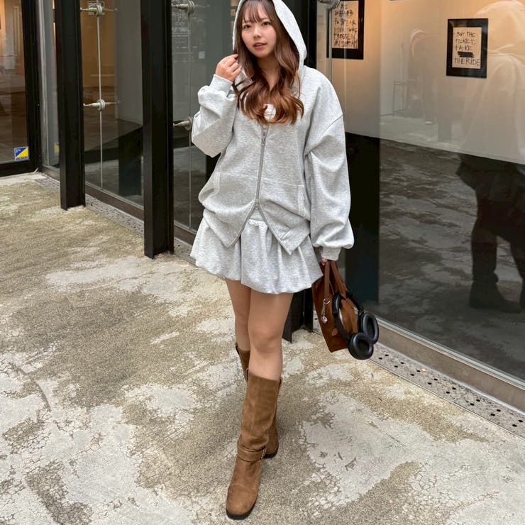 【セットアップ対応】丈の長さを選べる、レース使いジップアップパーカー | RMAF　NICE CLAUP / OLIVE des OLIVE | 詳細画像23 