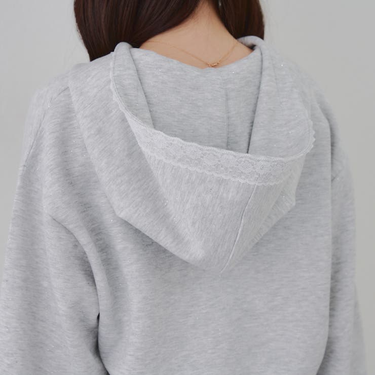 【セットアップ対応】丈の長さを選べる、レース使いジップアップパーカー | RMAF　NICE CLAUP / OLIVE des OLIVE | 詳細画像40 