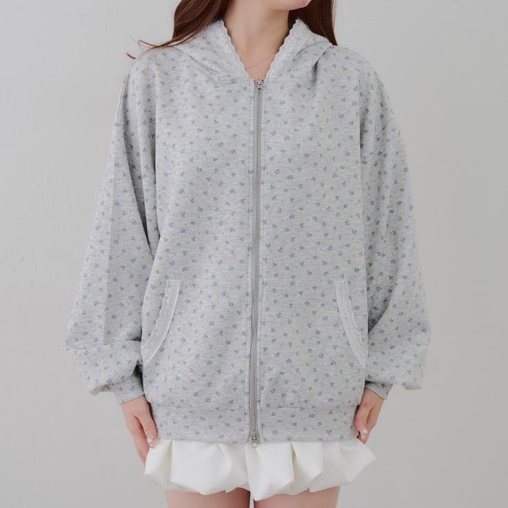 【セットアップ対応】丈の長さを選べる、レース使いジップアップパーカー | RMAF　NICE CLAUP / OLIVE des OLIVE | 詳細画像45 