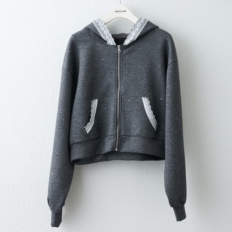 【セットアップ対応】丈の長さを選べる、レース使いジップアップパーカー | RMAF　NICE CLAUP / OLIVE des OLIVE | 詳細画像47 