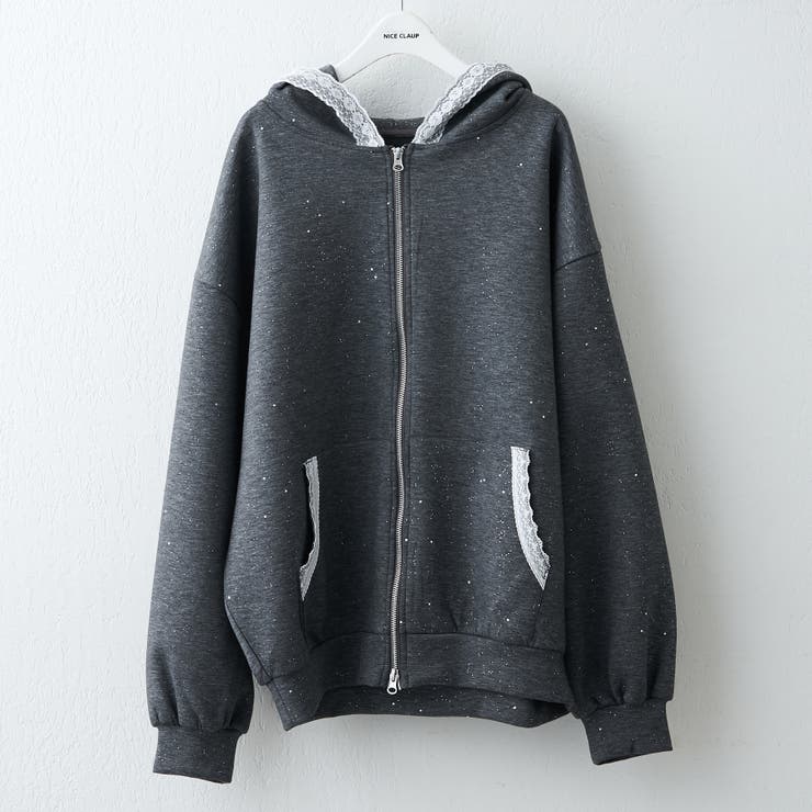 【セットアップ対応】丈の長さを選べる、レース使いジップアップパーカー | RMAF　NICE CLAUP / OLIVE des OLIVE | 詳細画像48 