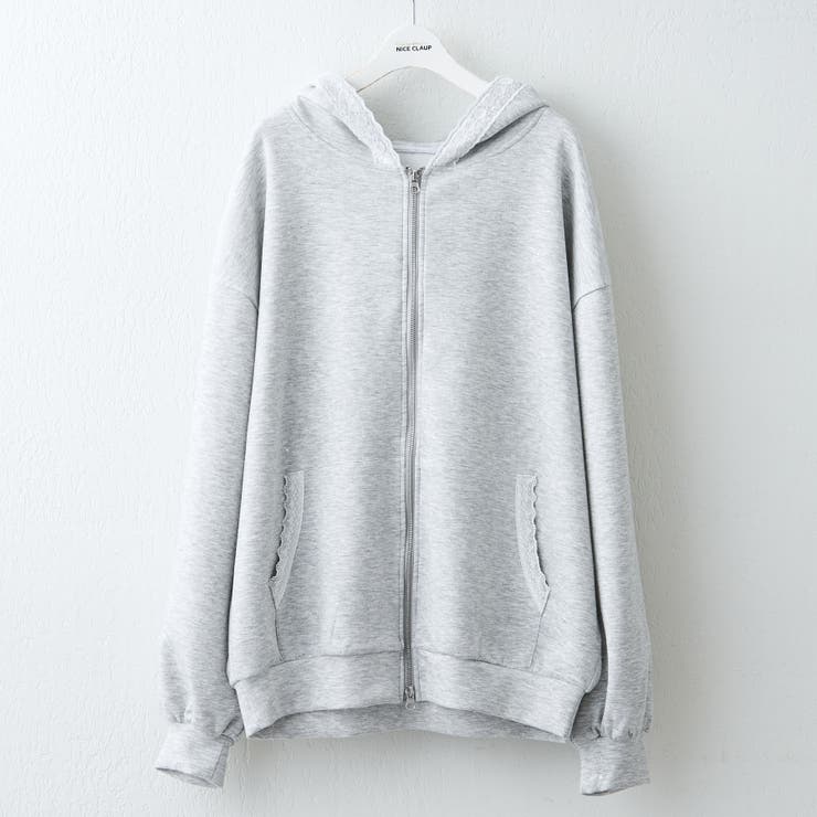 【セットアップ対応】丈の長さを選べる、レース使いジップアップパーカー | RMAF　NICE CLAUP / OLIVE des OLIVE | 詳細画像50 