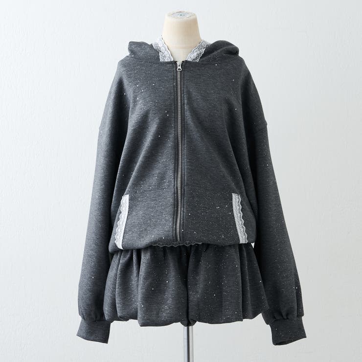 【セットアップ対応】丈の長さを選べる、レース使いジップアップパーカー | RMAF　NICE CLAUP / OLIVE des OLIVE | 詳細画像52 