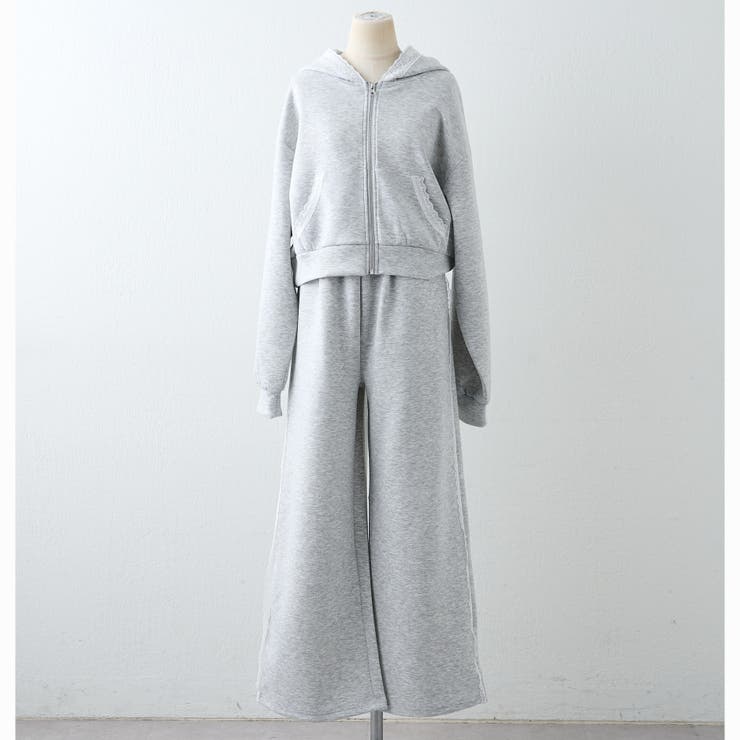 【セットアップ対応】丈の長さを選べる、レース使いジップアップパーカー | RMAF　NICE CLAUP / OLIVE des OLIVE | 詳細画像57 