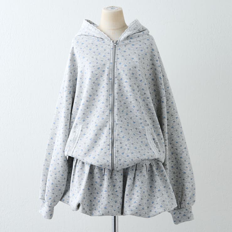 【セットアップ対応】丈の長さを選べる、レース使いジップアップパーカー | RMAF　NICE CLAUP / OLIVE des OLIVE | 詳細画像60 