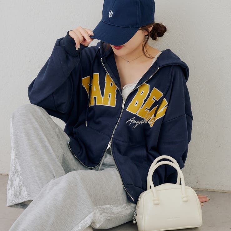 ネイビー | フードロゴジップパーカー | RMAF　NICE CLAUP / OLIVE des OLIVE