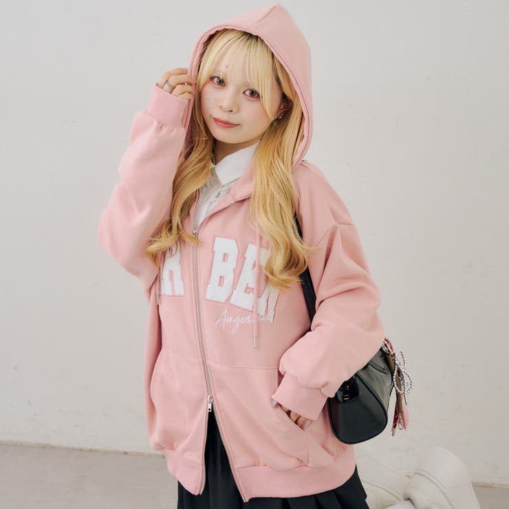 ピンク | フードロゴジップパーカー | RMAF　NICE CLAUP / OLIVE des OLIVE