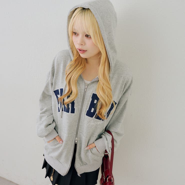 グレー | フードロゴジップパーカー | RMAF　NICE CLAUP / OLIVE des OLIVE