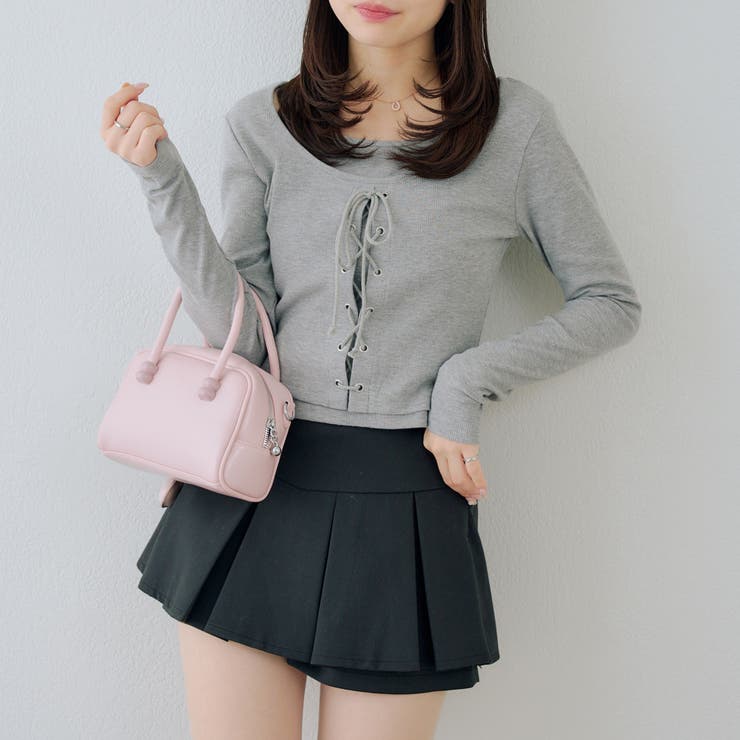 レースアップドッキング長袖Tシャツ | NICE CLAUP / OLIVE des OLIVE　OUTLET | 詳細画像2 