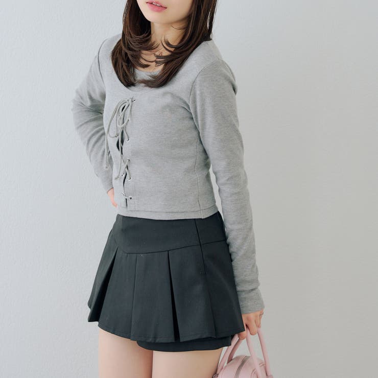 レースアップドッキング長袖Tシャツ | NICE CLAUP / OLIVE des OLIVE　OUTLET | 詳細画像5 