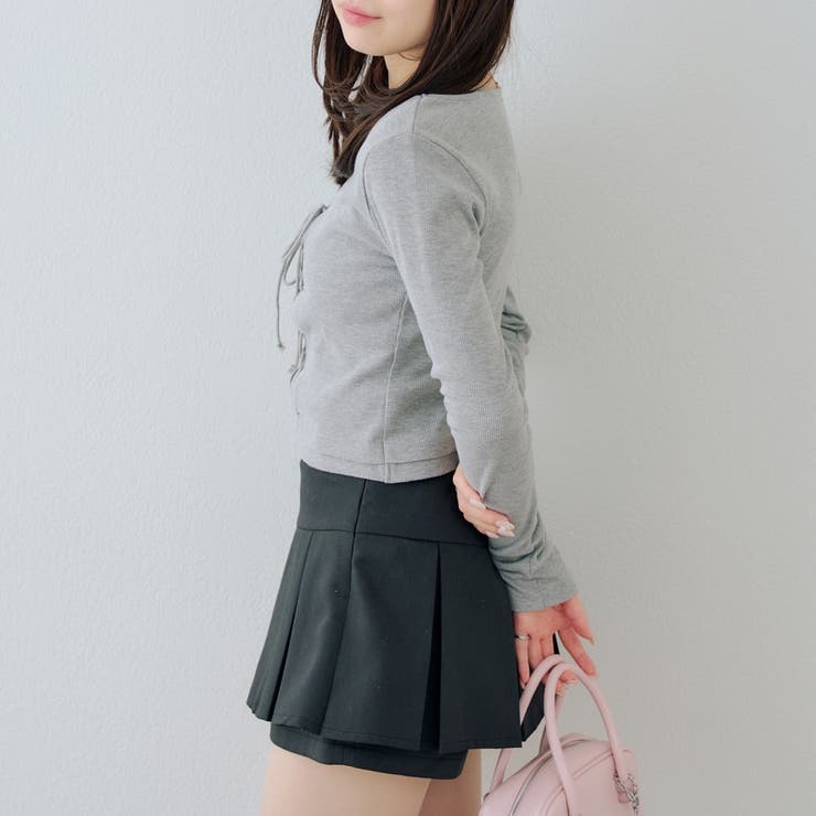 レースアップドッキング長袖Tシャツ | NICE CLAUP / OLIVE des OLIVE　OUTLET | 詳細画像6 