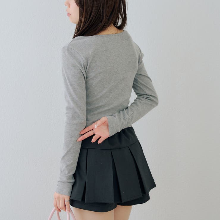 レースアップドッキング長袖Tシャツ | NICE CLAUP / OLIVE des OLIVE　OUTLET | 詳細画像7 