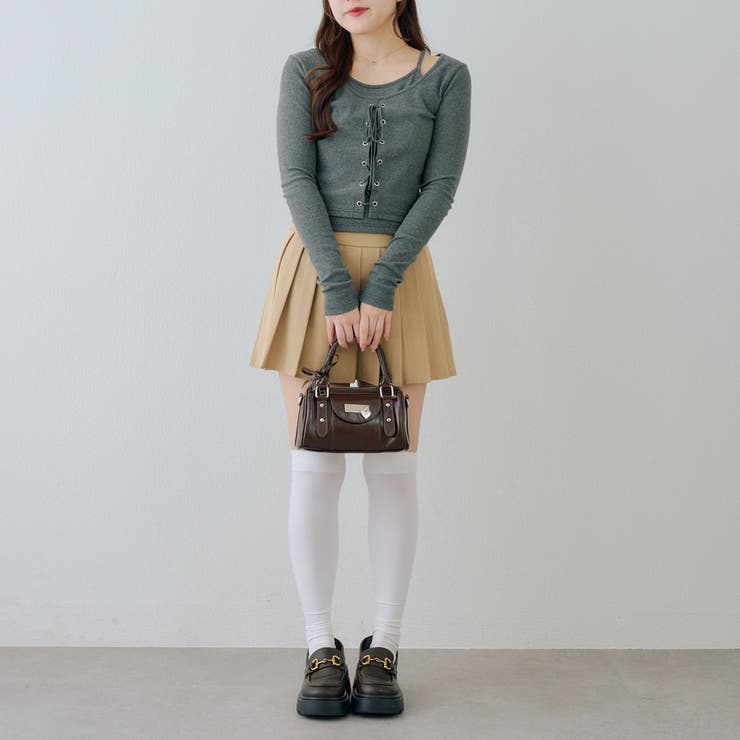 レースアップドッキング長袖Tシャツ | NICE CLAUP / OLIVE des OLIVE　OUTLET | 詳細画像19 