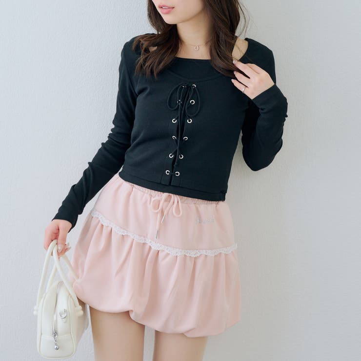 レースアップドッキング長袖Tシャツ | NICE CLAUP / OLIVE des OLIVE　OUTLET | 詳細画像25 