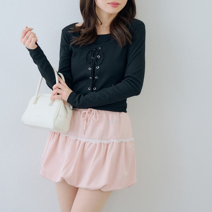 レースアップドッキング長袖Tシャツ | NICE CLAUP / OLIVE des OLIVE　OUTLET | 詳細画像26 