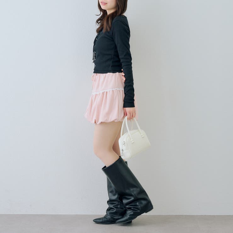 レースアップドッキング長袖Tシャツ | NICE CLAUP / OLIVE des OLIVE　OUTLET | 詳細画像30 