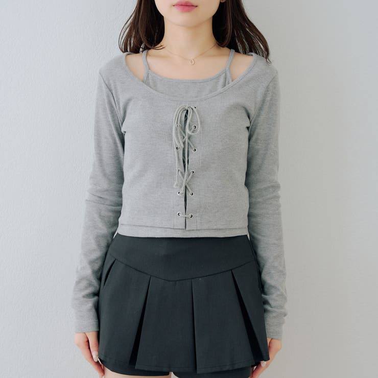 レースアップドッキング長袖Tシャツ | NICE CLAUP / OLIVE des OLIVE　OUTLET | 詳細画像32 