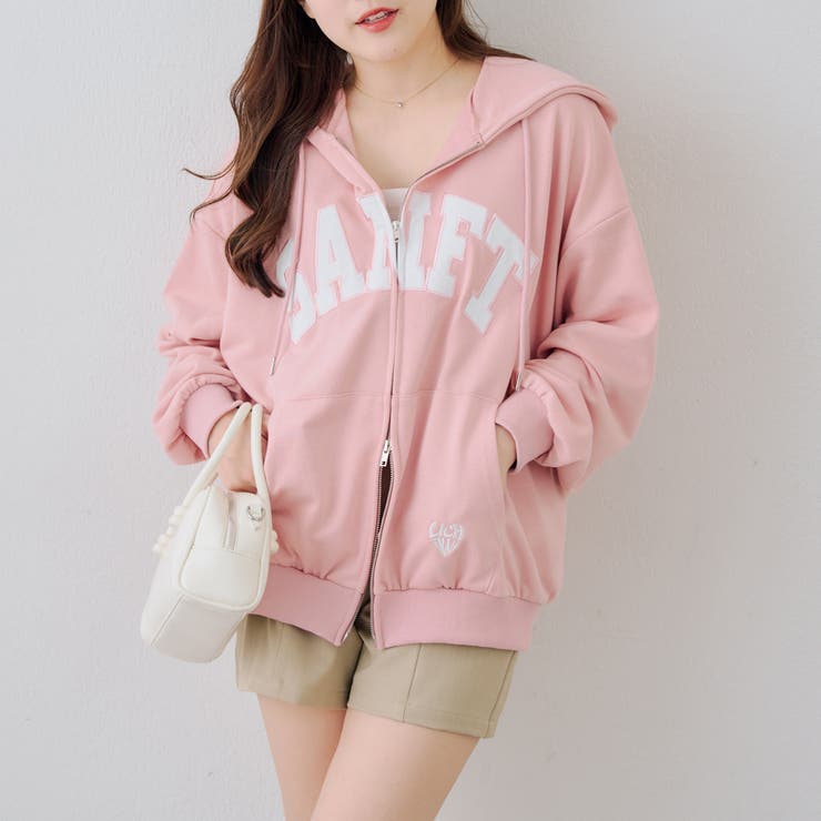 ピンク | BIGロゴジップパーカー | NICE CLAUP / OLIVE des OLIVE　OUTLET