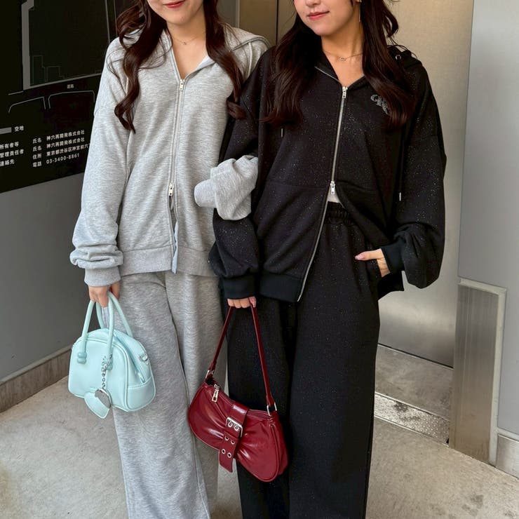 【セットアップ対応】キラキラスウェットジップパーカー | NICE CLAUP / OLIVE des OLIVE　OUTLET | 詳細画像15 