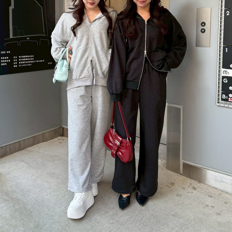 【セットアップ対応】キラキラスウェットジップパーカー | NICE CLAUP / OLIVE des OLIVE　OUTLET | 詳細画像16 