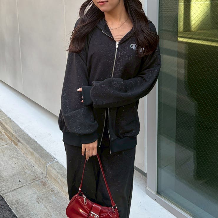 【セットアップ対応】キラキラスウェットジップパーカー | NICE CLAUP / OLIVE des OLIVE　OUTLET | 詳細画像24 